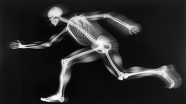 x-ray picture of human body skeleton when running