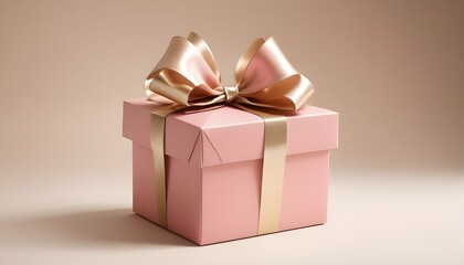 Fototapeta premium pink gift box isolated on transparent background cutout