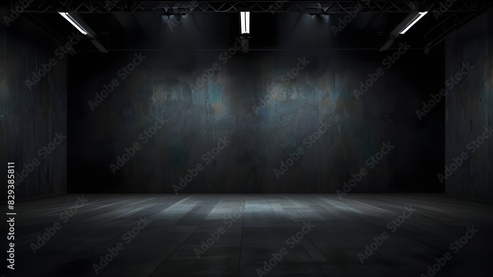 Aufkleber empty studio room. dark background. abstract dark empty studio room texture. product showcase spotli