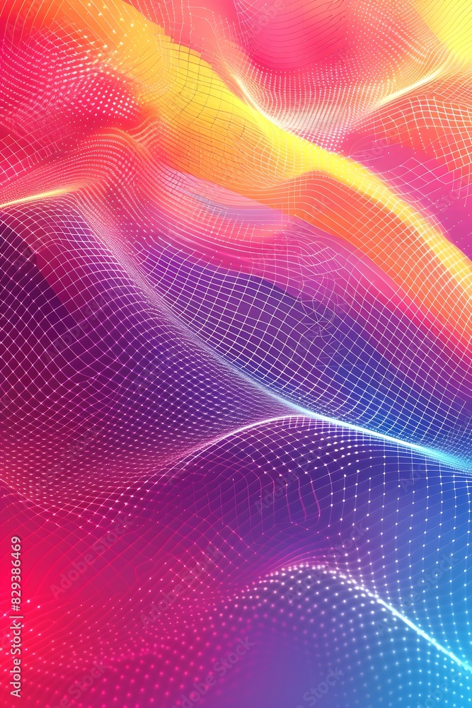 Poster bright gradient background with colorful grains. it represents a mix of energy, movement, fun and li