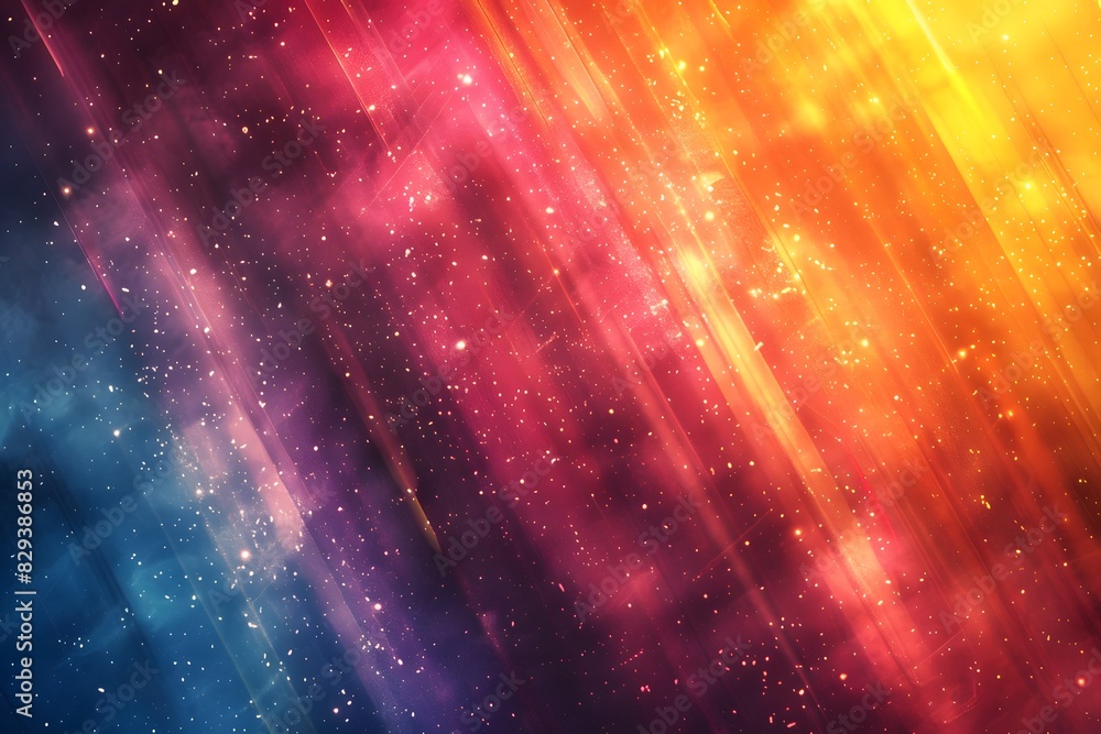 Poster bright gradient background with colorful grains. it represents a mix of energy, movement, fun and li
