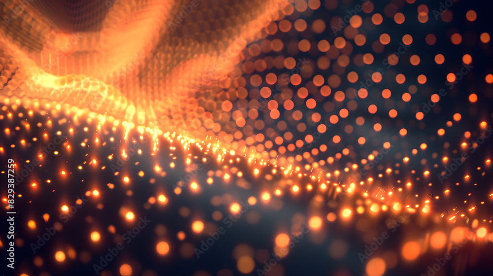 Poster grid surface. abstract science or technology background. digital background with glowing particles a
