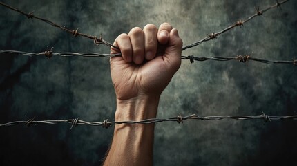 Caught in the Divide: Clutching Barbed Wire and the Fight for Liberty - finding the place of escape, Great for Content on Separation and Struggle