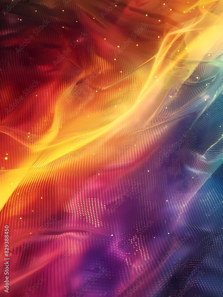 Poster bright gradient background with colorful grains. it represents a mix of energy, movement, fun and li