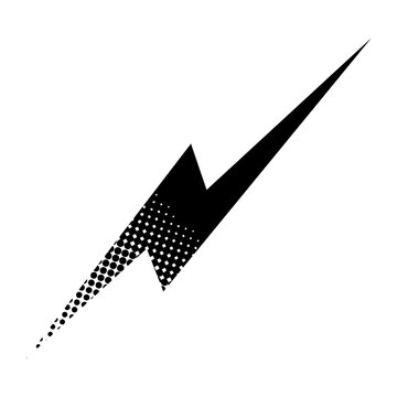 thunder icon in black halftone style