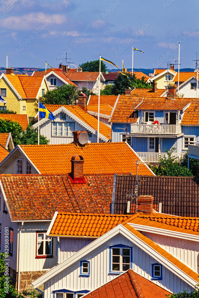 Canvas Prints View of rooftops in a swedish village