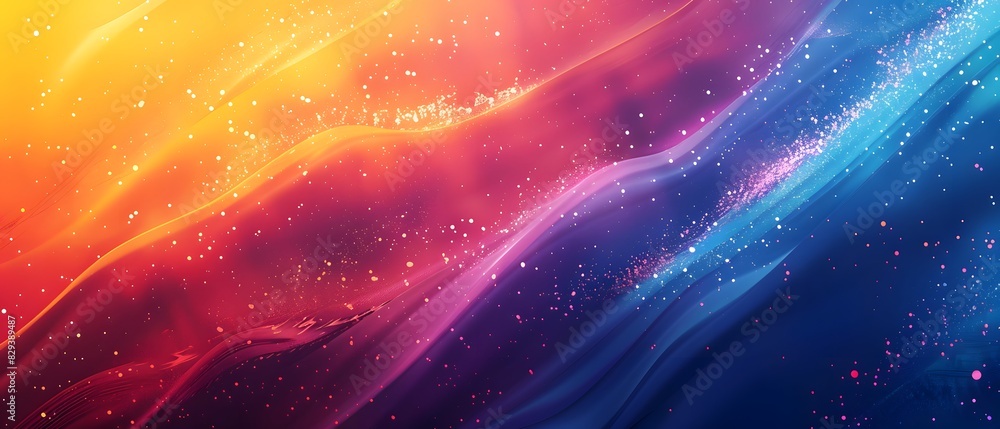 Poster bright gradient background with colorful grains. it represents a mix of energy, movement, fun and li