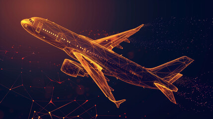 A delivery aircraft whose design attracts attention with thin lines on the fuselage matching high-tech aesthetics.