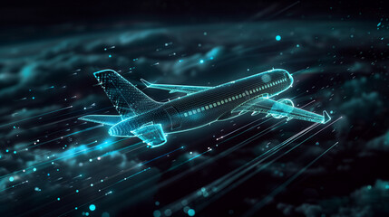 A delivery aircraft whose design attracts attention with thin lines on the fuselage matching high-tech aesthetics.