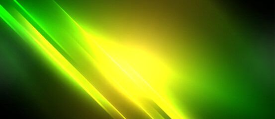 Neon dynamic diagonal light rays background. Techno digital geometric concept design for wallpaper, banner, presentation, background