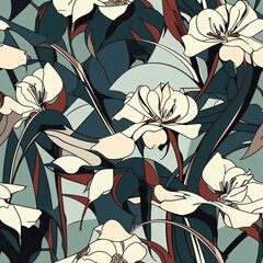 Floral seamless pattern, flower pattern, background.