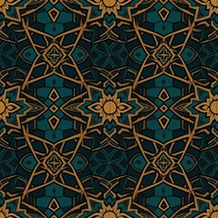 Seamless pattern in authentic Arabian style.