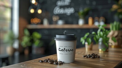 High-resolution close-up of a branded coffee cup mockup, featuring precise details and a polished display
