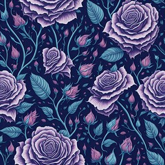 Roses flowers seamless patterns, ornament, texture.