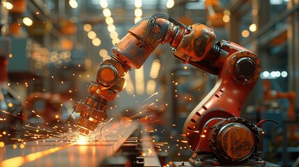 industrial automation with robots welding and soldering with impeccable accuracy on a production line