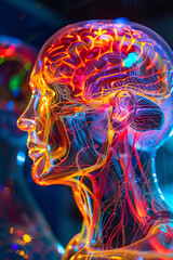 Creative concept of colorful human brain