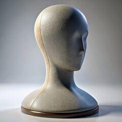 3D Render of a Styrofoam Mannequin Head, on isolated white background, Generative AI