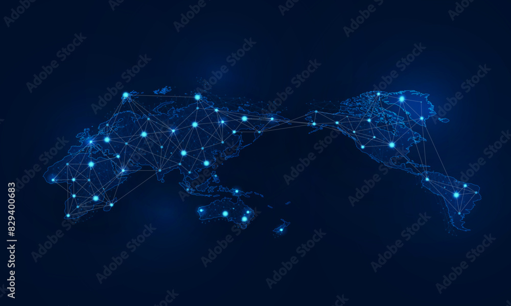 Aufkleber abstract airlines of the world map of airplane for logistic on light out business technology backgro