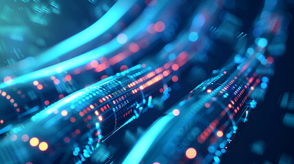 
Blue and red line cable with lots of dots and numbers.