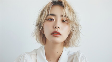 金髪の若い女性のポートレート