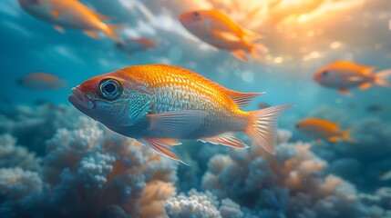 A Fish Swimming Through a CloudFilled Sky in a Surreal Photographic Illusion