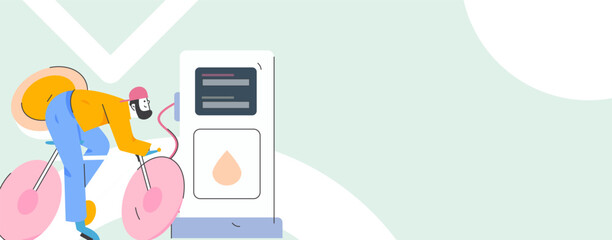 Vector Internet operation hand-drawn illustration of people getting discounts for refueling their cars
