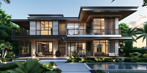 Fototapeta premium A modern style villa