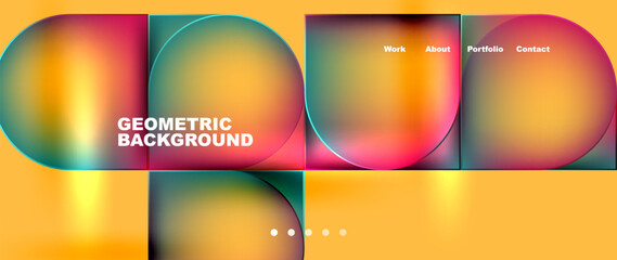 Fototapeta premium Round squares, circles with fluid gradients. Vector Illustration For Wallpaper, Banner, Background, Card, Book Illustration, landing page