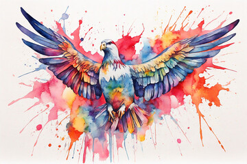 Obraz premium Watercolor illustration of an eagle. Hand drawn watercolor illustration.