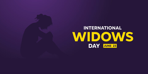 International Widows Day. Great for cards, banners, posters, social media and more. Purple background.