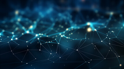 The futuristic background features an abstract blue network, illustrating the concept of technology and science in modern tech connections. network, background, technology, futuristic, connection,