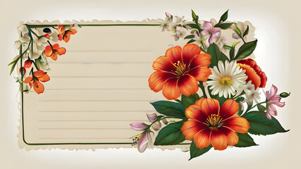 Autumn card for your congratulations card for text with flowers autumn theme greeting card for school