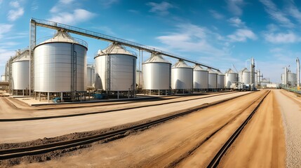 Obraz premium Seed Stock Tower for Animal Feed Production and Storage