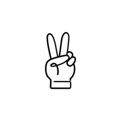 Peace Hand Line Style Icon Design