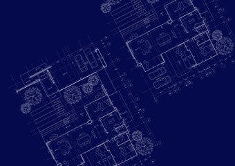 Floor plan designed building on the drawing.