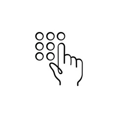 Pin Input Line Style Icon Design