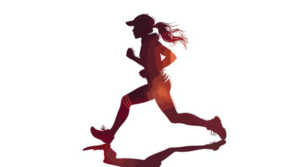 Running woman silhouette. Vector illustration isolate