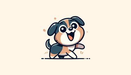 Fototapeta premium Concept of an image of a cute and expressive dog. Vector illustration.