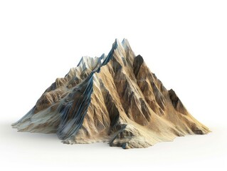  Majestic Snowy Mountain isolated on white background