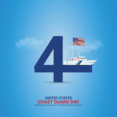 creative ads Coast Guard Day. Coast Guard Day. Coast Guard Design Poster, August 4. Important day