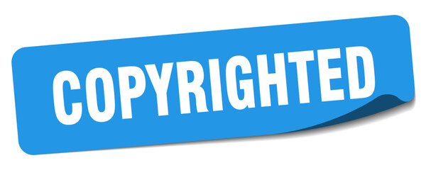 copyrighted sticker. copyrighted label