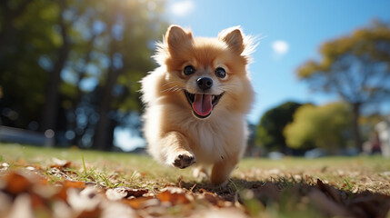 Pomeranian puppy running