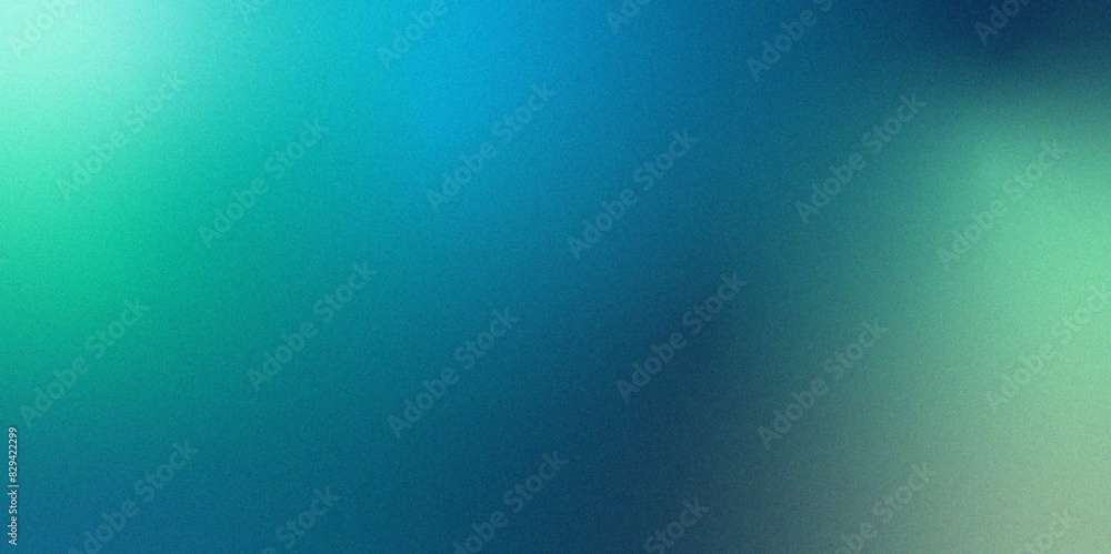 Aufkleber abstract beige orange and teal gradient dark background grainy noise texture. turquoise blurred shin