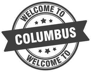 Obraz premium Welcome to Columbus stamp. Columbus round sign