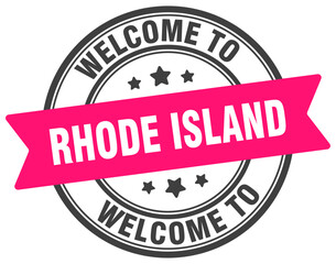 Welcome to Rhode Island stamp. Rhode Island round sign