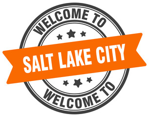Welcome to Salt Lake City stamp. Salt Lake City round sign