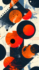 Obraz premium A colorful abstract painting with many different shapes and sizes of circles. The painting is full of energy and movement, with the colors blending together in a dynamic way