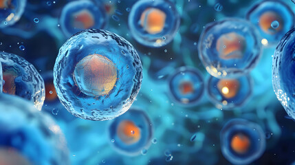 3d rendered illustration of human cells texture background. Generative AI.