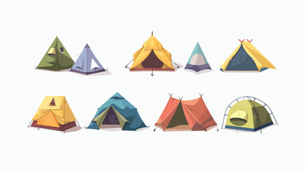Tent icons. Shelter sign. Camping area symbol. Vector