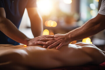 Instructor Teaching Massage Techniques and Hand Placement for Therapy. Generated by AI